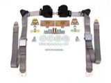 Chevy Shoulder Harness, Seat Belt Kit, 3-Point Retractable,Gray, 1955-1957