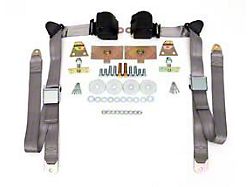 Chevy Shoulder Harness, Seat Belt Kit, 3-Point Retractable,Gray, 1955-1957