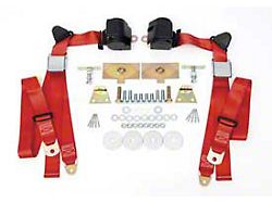 Chevy Shoulder Harness, Seat Belt Kit, 3-Point Retractable,Red, 1955-1957
