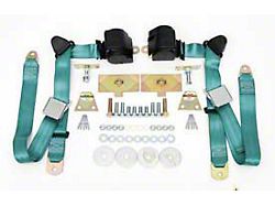 Chevy Shoulder Harness, Seat Belt Kit, 3-Point Retractable,Turquoise, 1955-1957