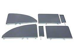 Chevy Side Glass Set, Installed With Frames, Smoke Tinted, 2-Door Sedan, 1955-1957