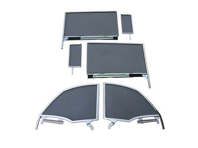 Side Glass, Installed w/Frames, Smoke, Convertible (55-57 Chevy Bel Air)