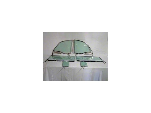 Chevy Side Glass Set, Installed With Frames, Tinted, Convertible, 1955-1957 (Bel Air Convertible)