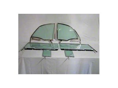 Chevy Side Glass Set, Installed With Frames, Tinted, Convertible, 1955-1957 (Bel Air Convertible)