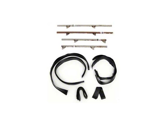 Chevy Side Glass Setting Kit, With Channels, 4-Door Sedan &Wagon, 1955-1957