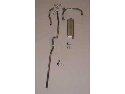 Chevy Single Exhaust System, For Use With 2-Barrel Carburetor, Aluminized, Convertible, 1955 (Bel Air Convertible)