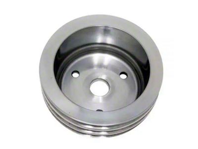 Chevy Small Block Aluminum Crankshaft Pulley, Short Water Pump, 3 Groove