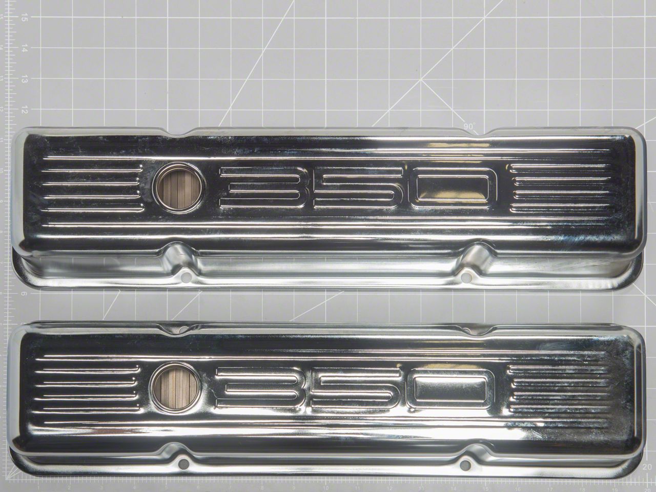Retro Finned Tall Valve Cover w/o Hole Fits 58-86 SBC Chevy Polished Aluminum