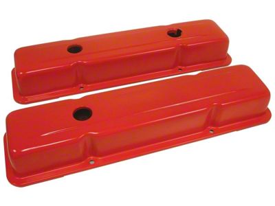 Valve Covers,S/B,Orange,OE Style,1958-1986