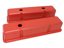 Chevy Small Block Valve Covers, Tall Style, Orange, 1958-1986