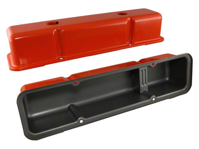 Chevy Small Block Valve Covers, Tall Style, Orange