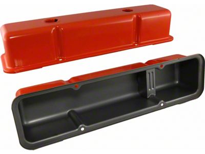 Chevy Small Block Valve Covers, Tall Style, Orange