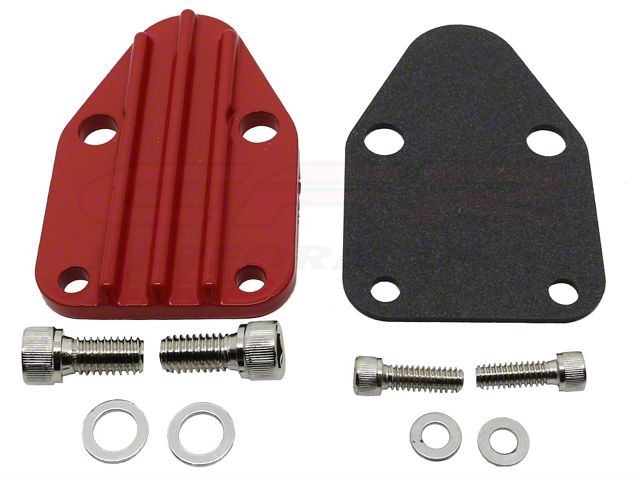 Fuel Pump Block-Off Plate, Red