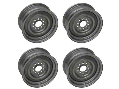 Chevy Steel Wheel Set, 14'' X 6'', For Disc Or Drum Brakes, 1955-1957