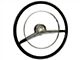 OE Series 16-Inch Steering Wheel; Gloss Black with Chrome Ring (1957 150, 210, Bel Air, Nomad)
