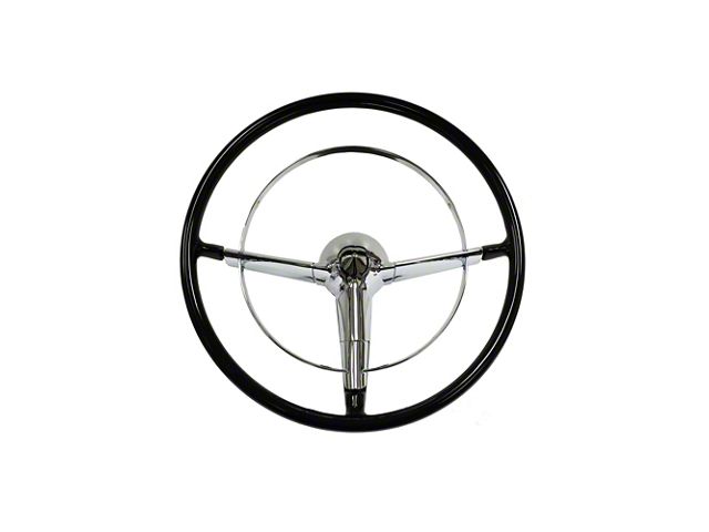Chevy Steering Wheel, Complete With Horn Ring & Hardware, 18 Diameter, Bel-Air, 1955-1956