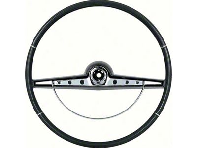 Steering Wheel with Horn Ring; Black (1963 Impala w/ Standard Interior, SS)