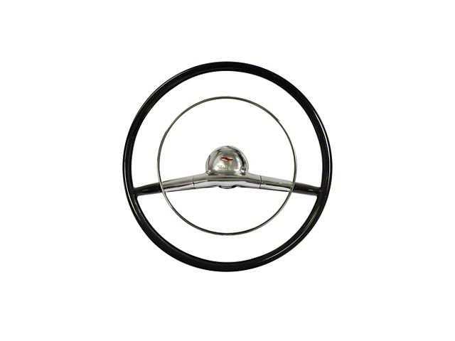 Chevy Steering Wheel, With Horn Ring & Hardware Complete, 18 Diameter, Tri-5, 1957