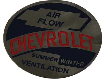 Chevy Summer/Winter Heater Decal, 1953-1954