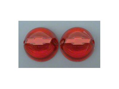 Chevy Taillight Lenses, Red, 1956