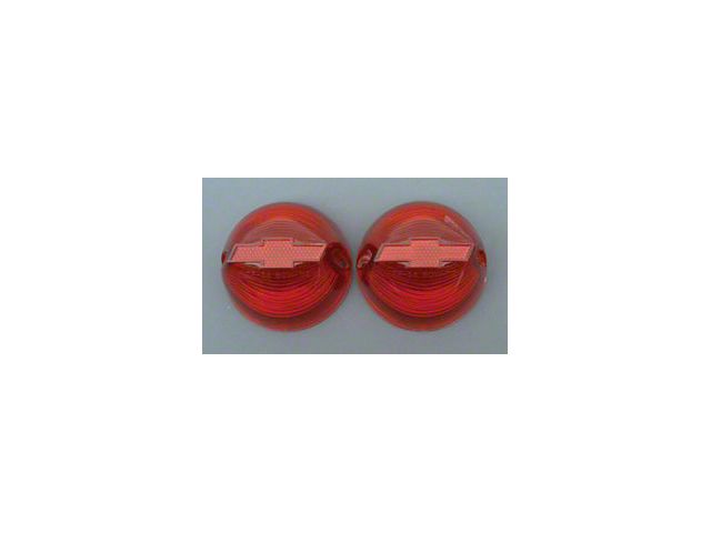 Chevy Taillight Lenses, Red, 1956