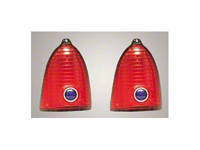 Chevy Taillight Lenses, With Blue Dots, 1955