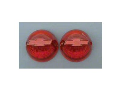 Chevy Taillight Lenses, With Bowtie Logo, 1956