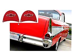 Chevy Taillight Lenses, With Bowtie Logos, Red, 1957