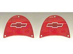 Chevy Taillight Lenses, With Bowtie Logos, Red, 1957