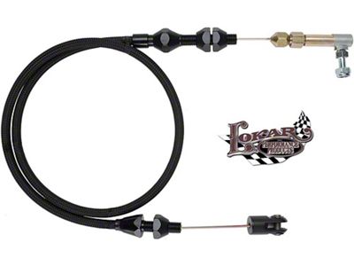 Chevy Throttle Cable Assembly, LS1 & Ramjet, 36 long, Hi Tech Lokar, Black Stainless Steel, 1955-1957