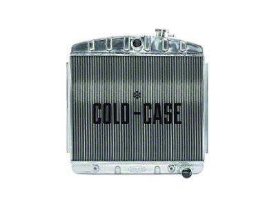 Chevy Tri-Five Cold Case Performance Polished Aluminum Radiator, Big 2 Row, 6-Cylinder Position, 1955-1956