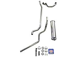 1-7/8-Inch Single Exhaust System with Round Body Muffler; Aluminized Steel; Side Exit (63-66 Small Block V8 C10 w/ Short Bed & w/o Torsion Bar Suspension)