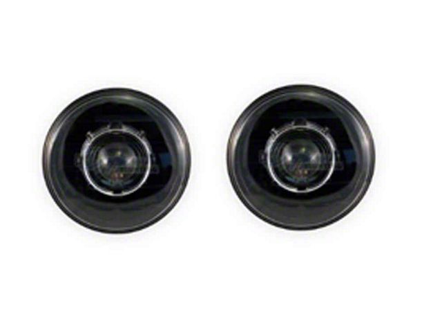 Chevy Truck - 7 Inch Round Projector Headlights With 64mm Projector, Black, 1947-80