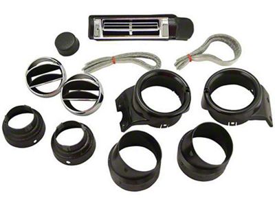 Chevy Truck Air Conditioning Dash Vent Set, Black Bezels, 1967-1972