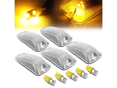 Amber LED Cab Lights; Chrome (88-00 C1500, C2500, C3500, K1500, K2500, K3500)
