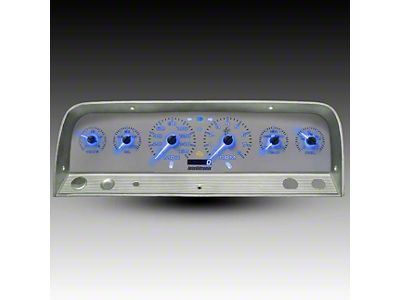 Analog Gauge Panel with GPS Sending Unit and White Faceplate; Blue (64-66 C10, C20, K10, K20)