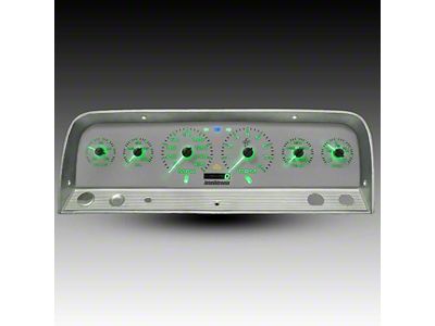 Analog Gauge Panel with GPS Sending Unit and White Faceplate; Green (64-66 C10, C20, K10, K20)