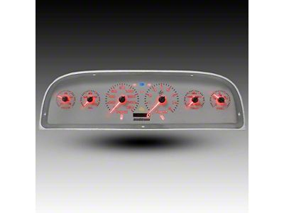 Analog Gauge Panel with GPS Sending Unit and White Faceplate; Red (60-63 C10, C20, K10, K20)
