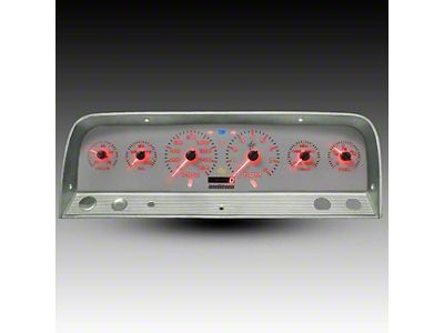 Analog Gauge Panel with GPS Sending Unit and White Faceplate; Red (64-66 C10, C20, K10, K20)