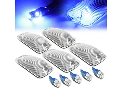 Blue LED Cab Lights; Chrome (88-00 C1500, C2500, C3500, K1500, K2500, K3500)
