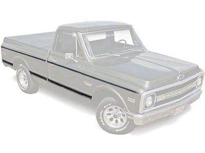 Body Molding Kit,Shortbed,Fleetside,Woodgrain,Up & Low,69-72
