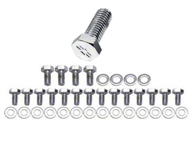 Chevy Truck Bowtie Valve Cover Bolts, Big Block, Chrome, For Cars With Steel Valve Covers, 1965-1987