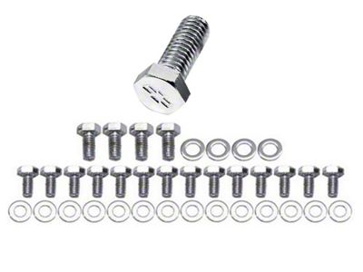 Chevy Truck Bowtie Valve Cover Bolts, Big Block, Chrome, For Cars With Steel Valve Covers, 1965-1987