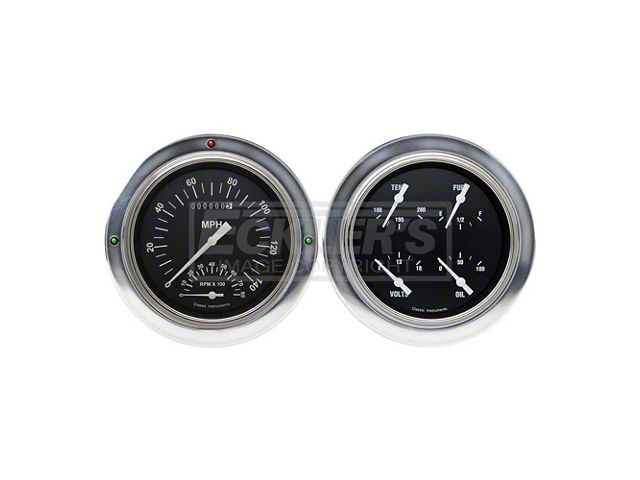 Chevy Truck Classic Instruments Hot Rod Series SpeedTachular Analog Gauge Kit, Five Inch, Black Face With White Pointers, 1954-1955 First Series