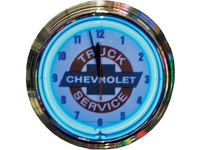 Chevy Truck Clock, Neon & Chrome
