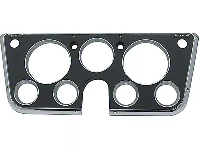 Dash 7-Gauge Bezel; Black and Chrome (67-72 Blazer, C10, C20, Jimmy, K10, K20, Suburban)
