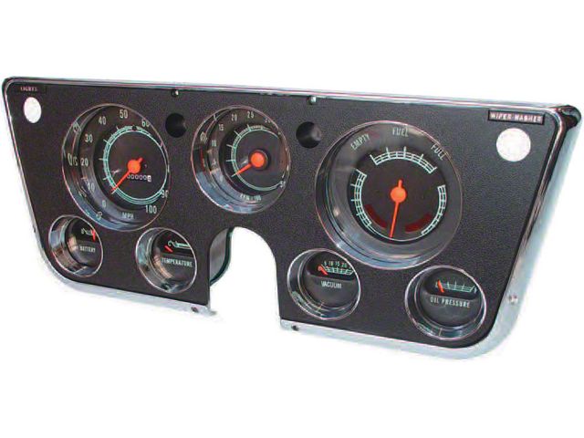 Chevy Truck Dash Cluster Kit, With Tachometer & Vacuum Gauge, 1969-1972
