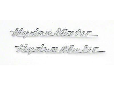 Chevy Truck Door Script Emblems, Hydra-Matic, 1957