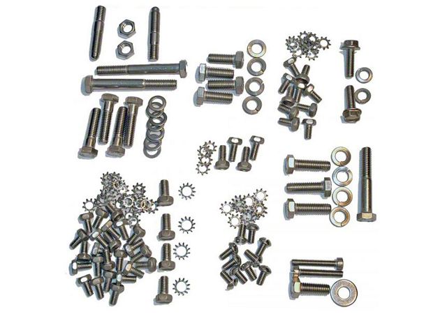 Chevy Truck Engine Bolt Kit, Stainless Steel, 235ci, Use With Aluminum Valve Cover, 1947-1955 1st Series