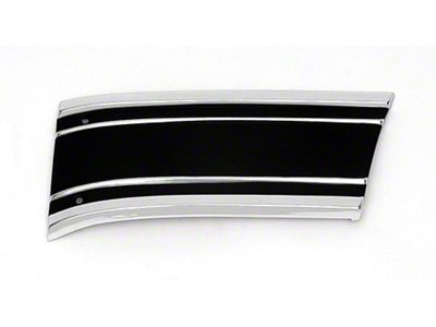 Fender Molding,w/Blk Insert,Lwr,Frt,Lf,Custom Sport,69-72